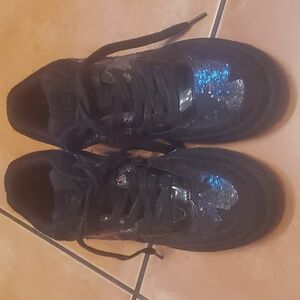 Black Star Sequin UGG High Top Sneakers 8